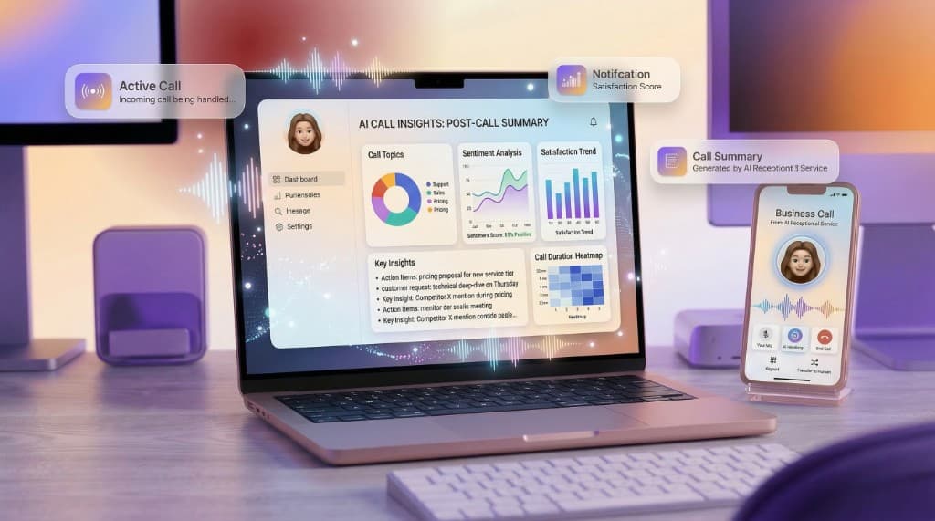 AI call insights dashboard with analytics visualizations