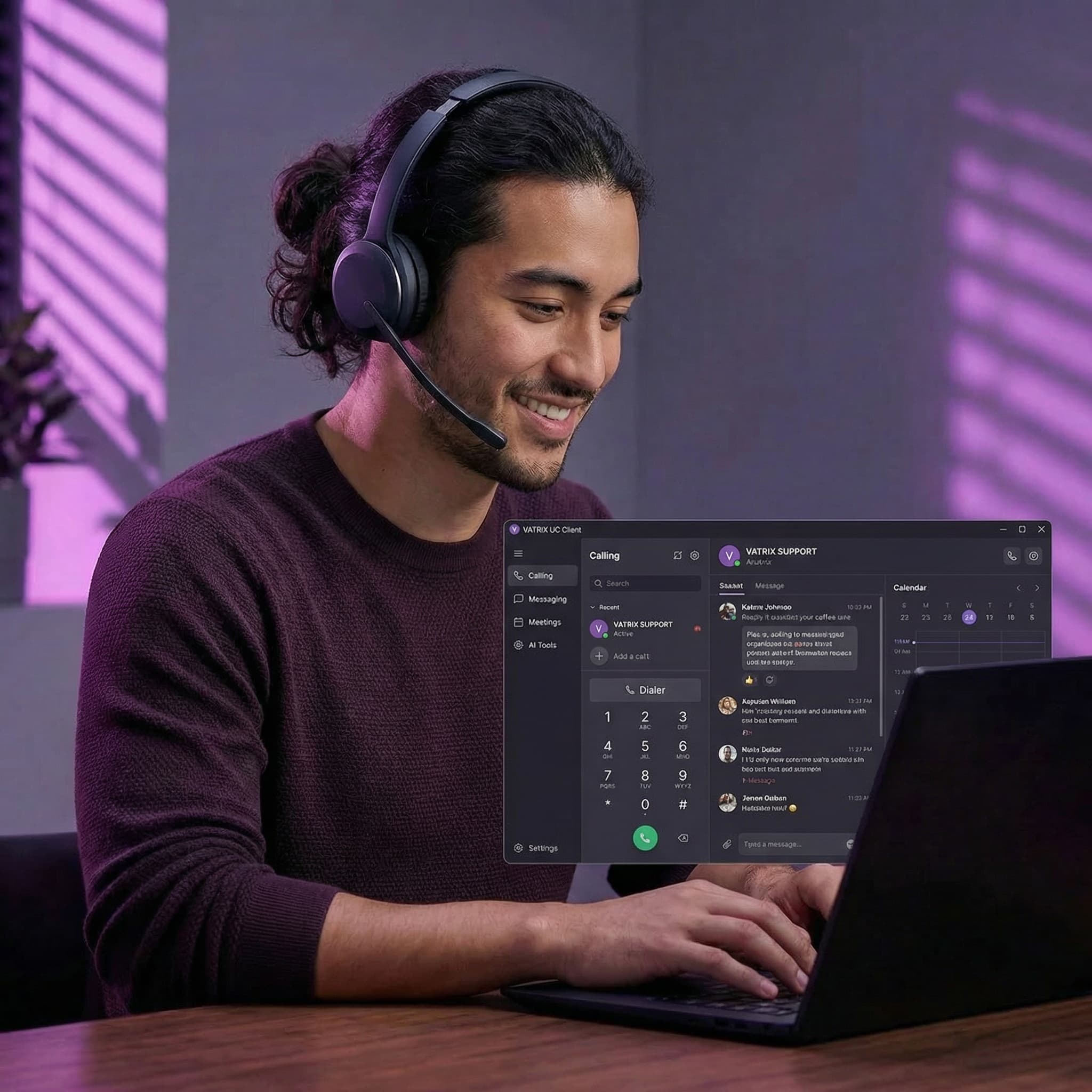 VATRIX UC Client workspace interface